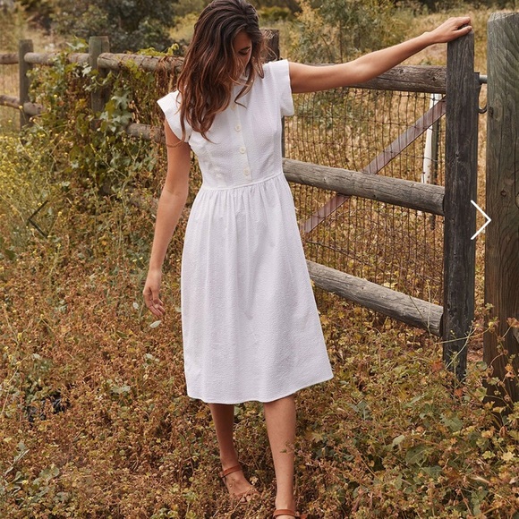 Christy Daw Dresses & Skirts - Christy Dawn Piper Dress in White Seersucker